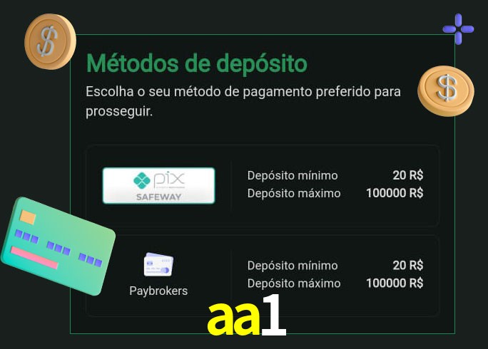 O cassino aa1 oferece uma grande variedade de métodos de pagamento